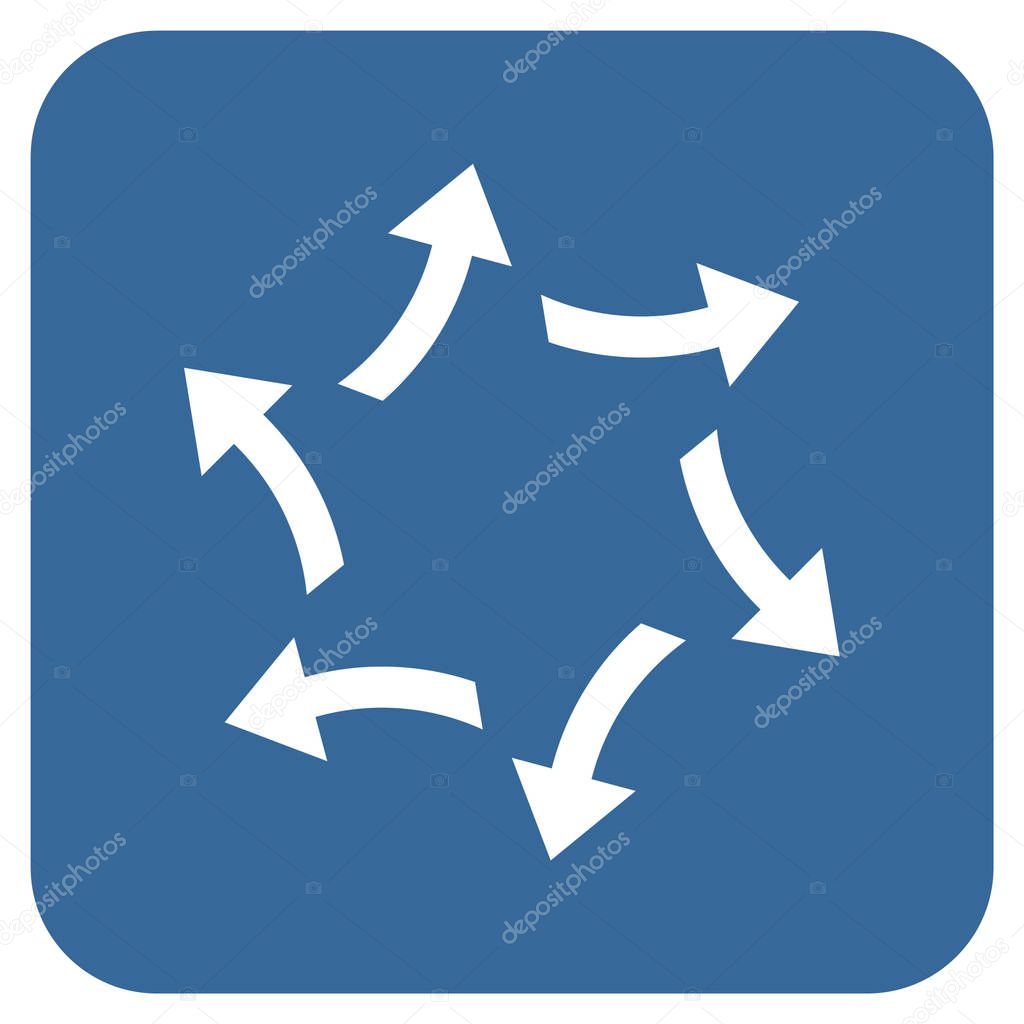 Centrifugal Arrows Flat Squared Vector Icon