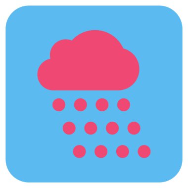 Yağmur bulutu düz kare vektör simgesi