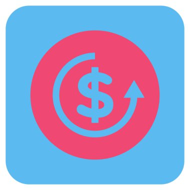 Düz kare vektör simge iade