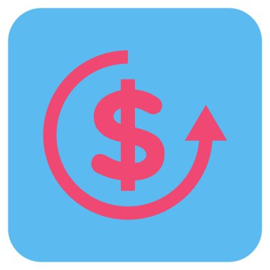 Düz kare vektör simge iade