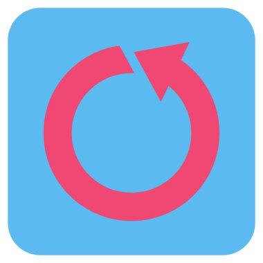 Saatin tersi yönde düz kare vektör simge döndürmek