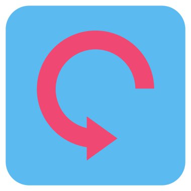 Sağa döndür düz kare vektör simgesi