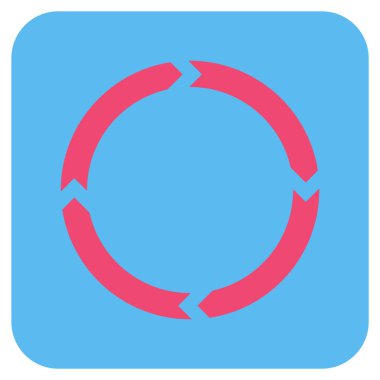 Döndürme düz kare vektör simgesi