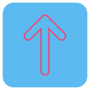 Düz yukarı yönlü ok vektör simgesi kare