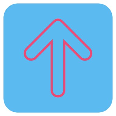 Düz yukarı yönlü ok vektör simgesi kare