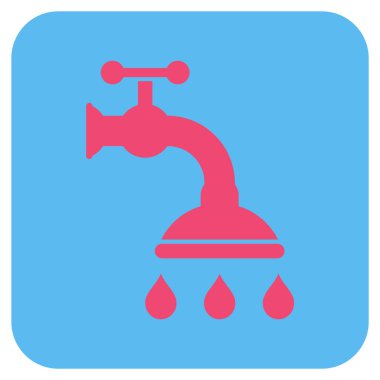 Duş musluk düz kare vektör simgesi