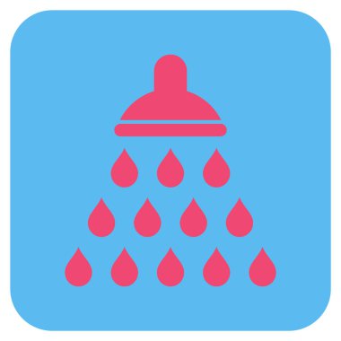 Duş düz kare vektör simgesi