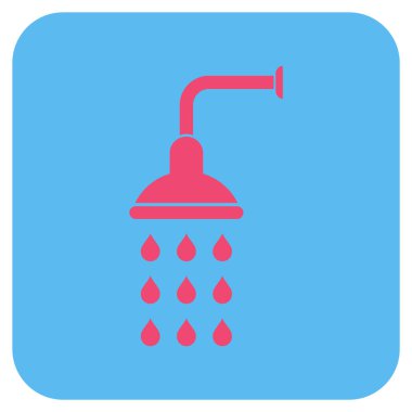 Duş düz kare vektör simgesi