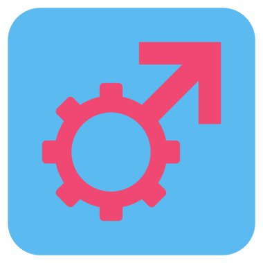 Teknolojik Potence düz kare vektör simgesi