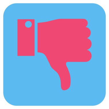 Başparmak aşağı düz vektör simgesi kare