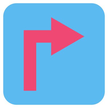 Vektör simge düz kare sağa dönün