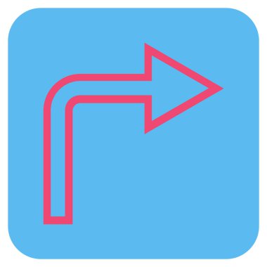 Vektör simge düz kare sağa dönün