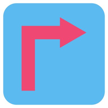 Vektör simge düz kare sağa dönün