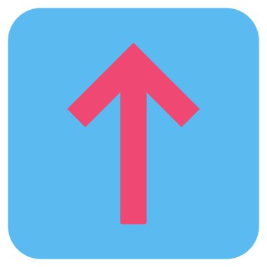 Yukarı ok düz kare vektör simgesi