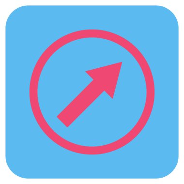 Yukarı sağ yuvarlak ok düz kare vektör simgesi