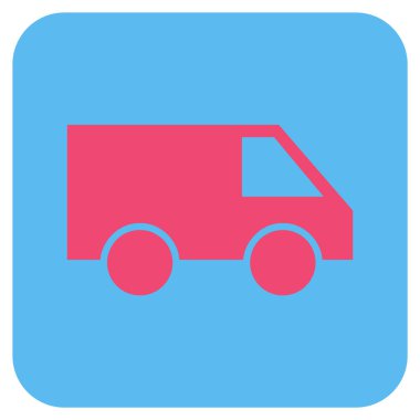 Van düz kare vektör simgesi