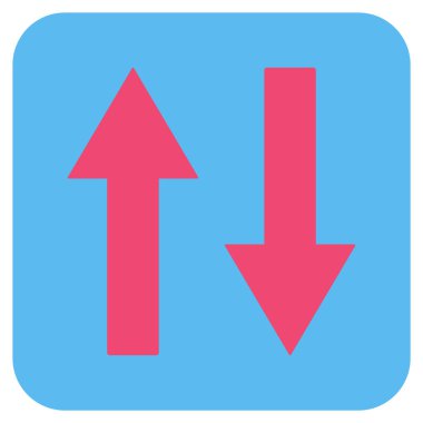 Dikey Çevir oklar düz kare vektör simgesi