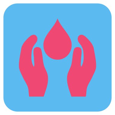 Su bakımı düz kare vektör simgesi