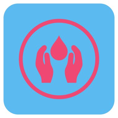 Su bakımı düz kare vektör simgesi