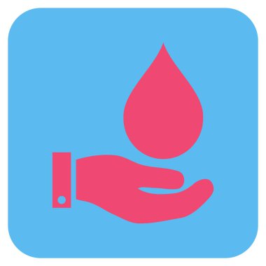 Vektör simge su hizmet düz kare