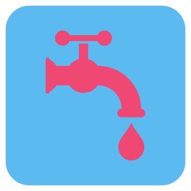 Su musluk düz kare vektör simgesi