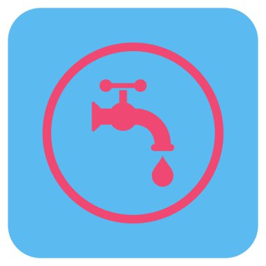 Su musluk düz kare vektör simgesi