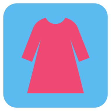 Kadın elbise düz kare vektör simgesi