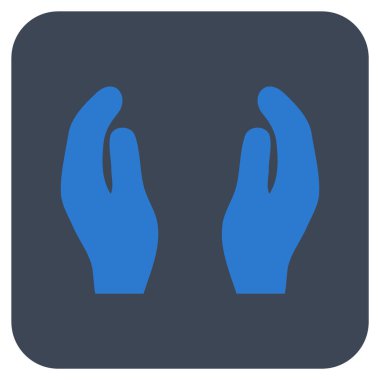 Alkış eller düz kare vektör simgesi