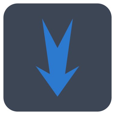 Düz aşağı ok vektör simgesi kare