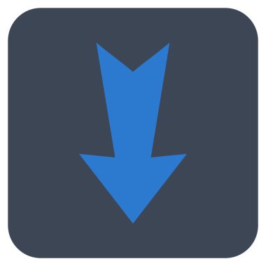 Düz aşağı ok vektör simgesi kare