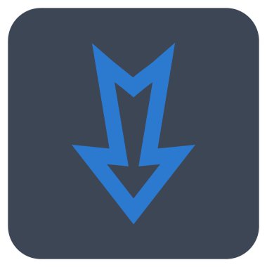 Düz aşağı ok vektör simgesi kare