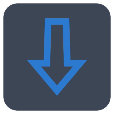 Düz aşağı ok vektör simgesi kare