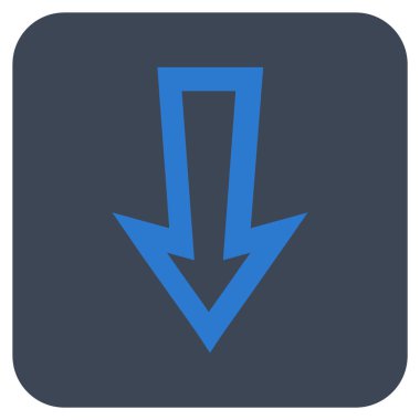 Düz aşağı ok vektör simgesi kare