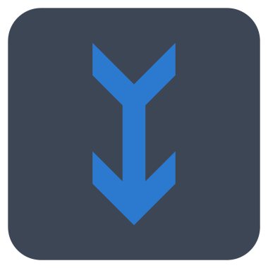 Düz aşağı ok vektör simgesi kare