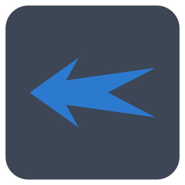 Düz sol ok vektör simgesi kare