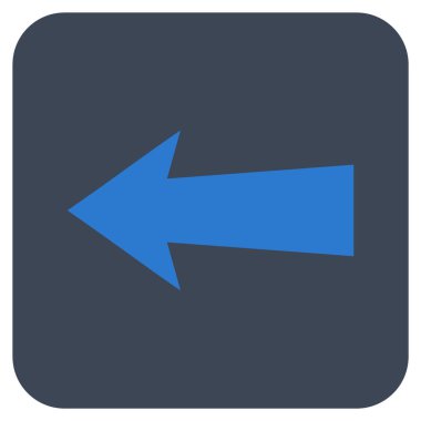 Düz sol ok vektör simgesi kare