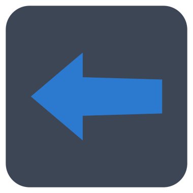 Düz sol ok vektör simgesi kare