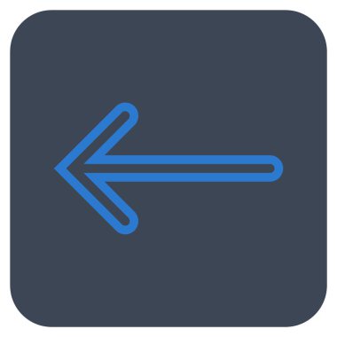 Düz sol ok vektör simgesi kare