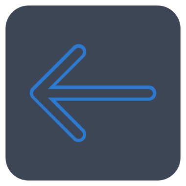 Düz sol ok vektör simgesi kare