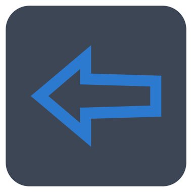 Düz sol ok vektör simgesi kare