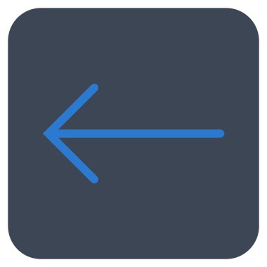 Düz sol ok vektör simgesi kare