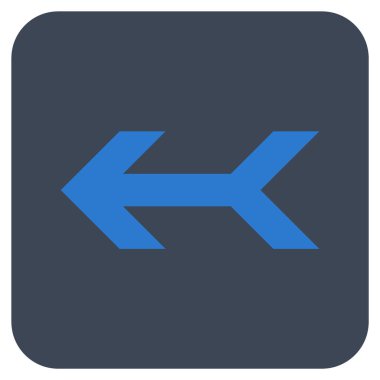 Düz sol ok vektör simgesi kare