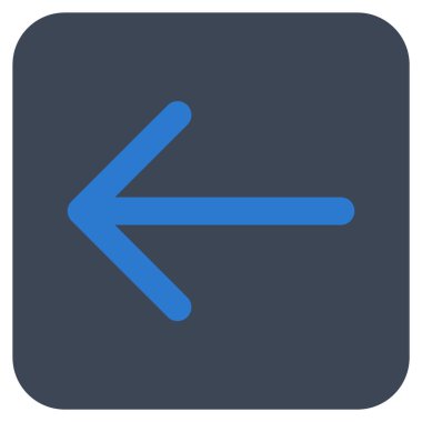 Düz sol ok vektör simgesi kare