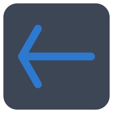 Düz sol ok vektör simgesi kare