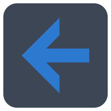 Düz sol ok vektör simgesi kare