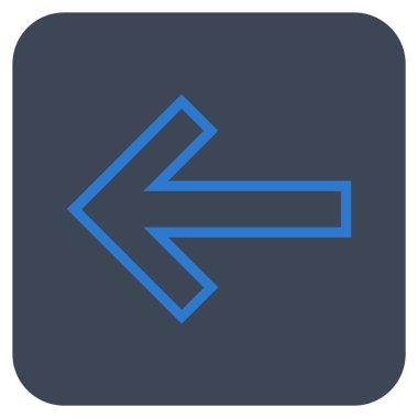 Düz sol ok vektör simgesi kare