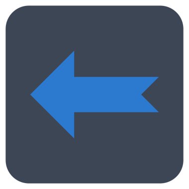 Düz sol ok vektör simgesi kare