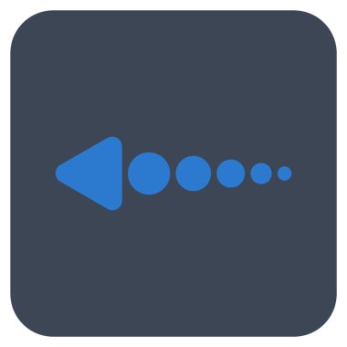 Düz sol ok vektör simgesi kare