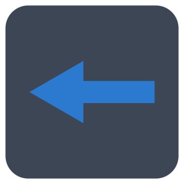 Düz sol ok vektör simgesi kare