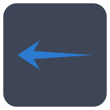 Düz sol ok vektör simgesi kare